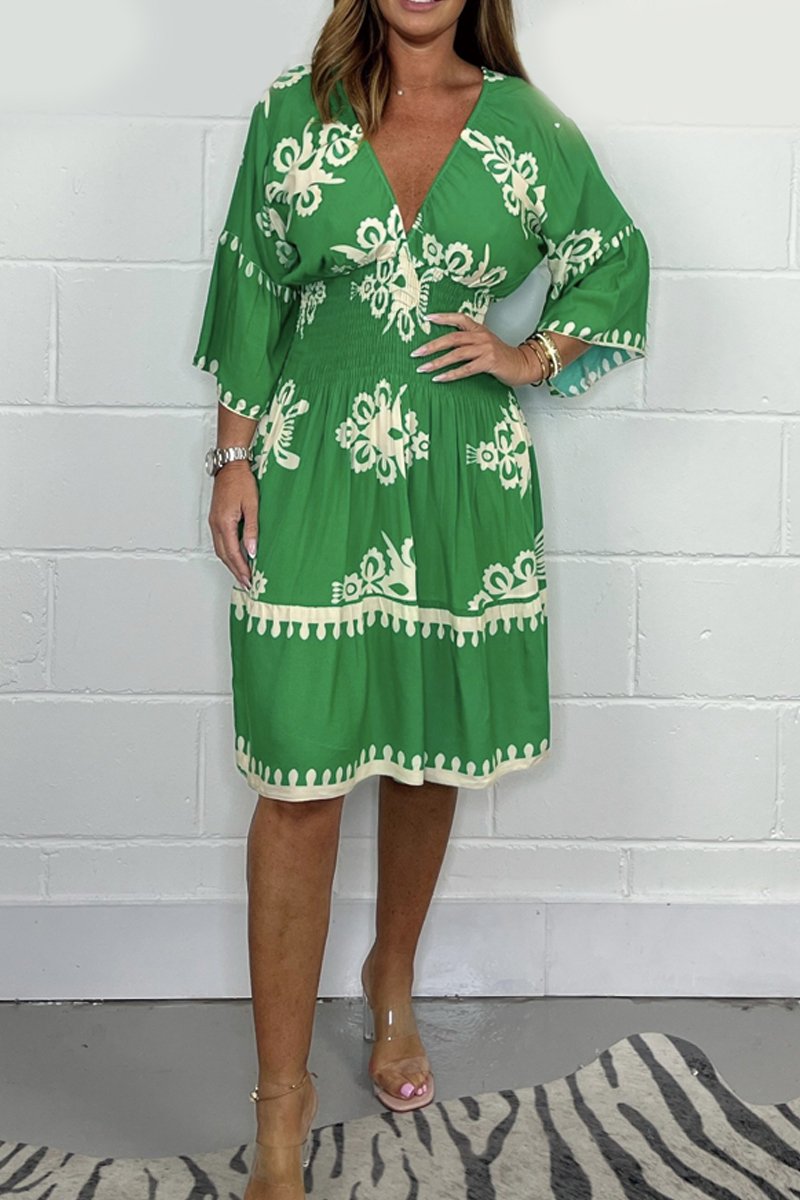Robe imprimée à col en V