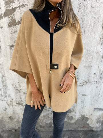 Veste décontractée à col montant et demi-zip