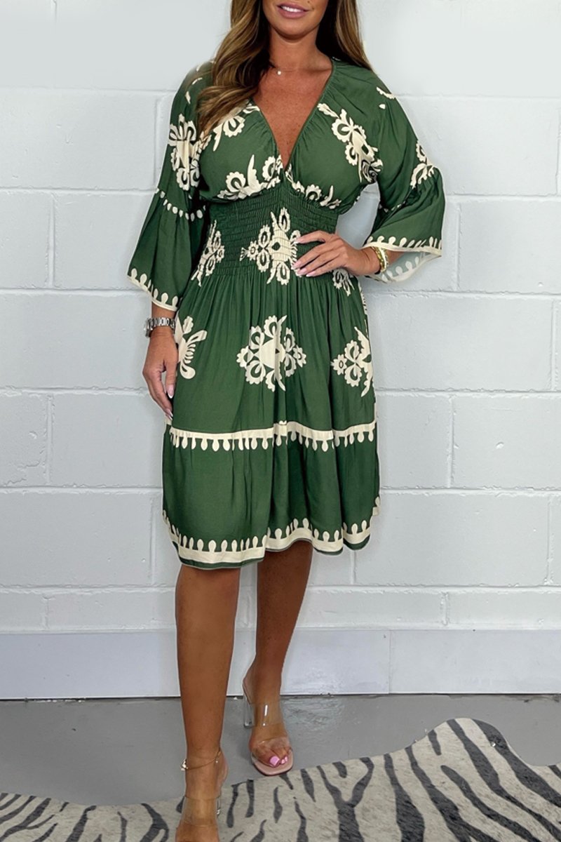 Robe imprimée à col en V