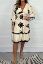 Robe imprimée à col en V