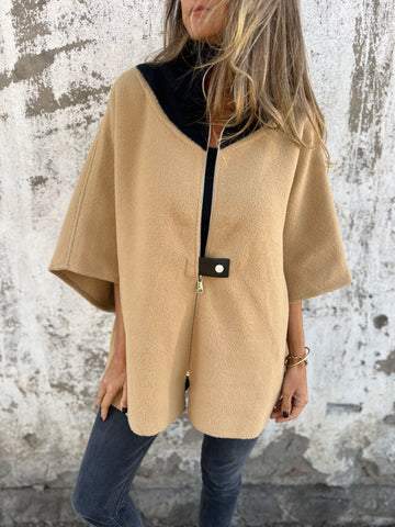 Veste décontractée à col montant et demi-zip