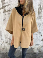 Veste décontractée à col montant et demi-zip