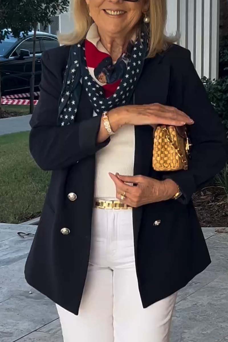 Blazer croisé de couleur unie pour femme