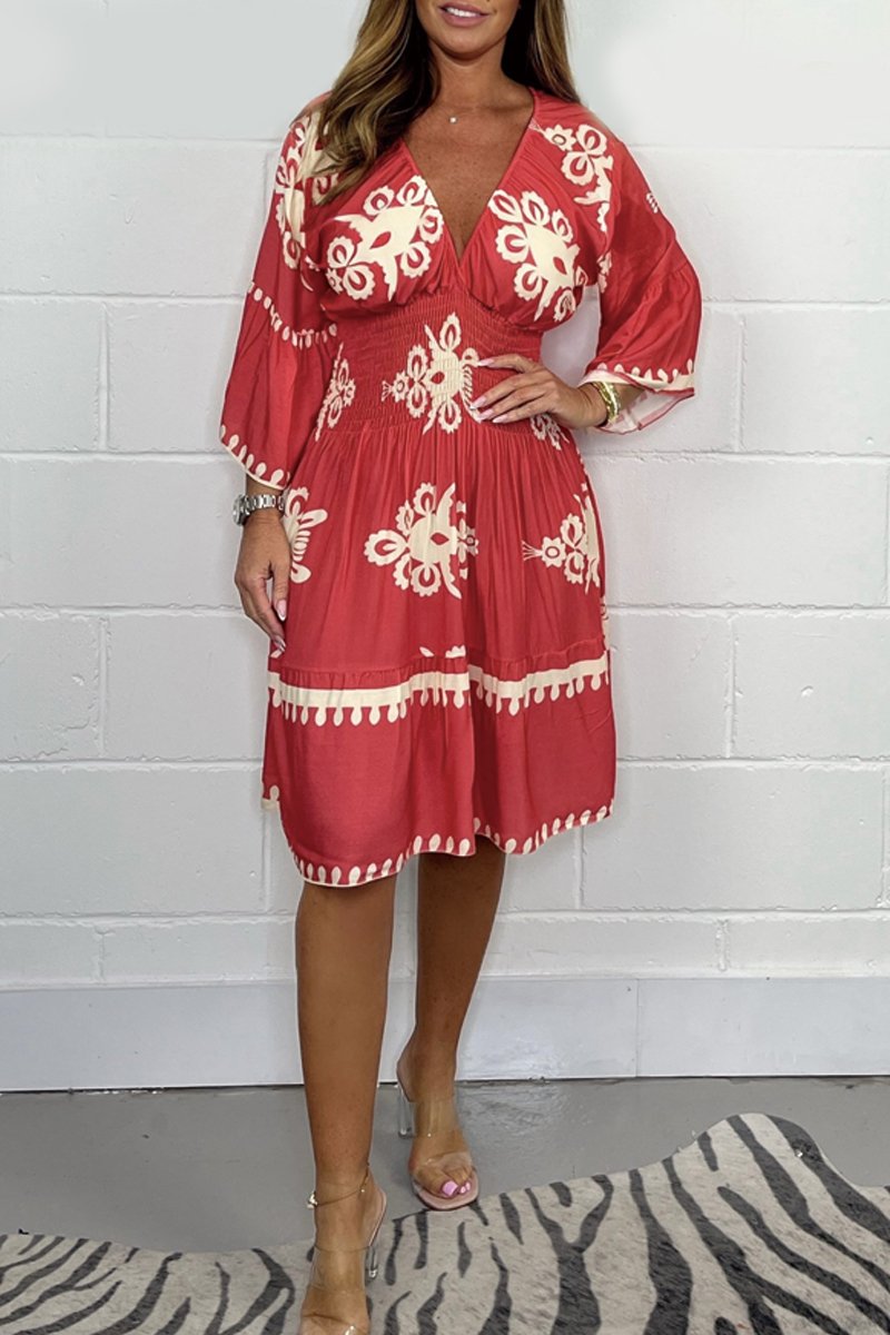 Robe imprimée à col en V