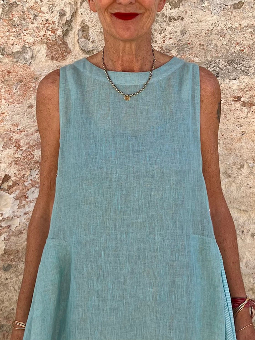 Robe décontractée sans manches imprimée pour femme