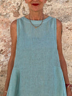Robe décontractée sans manches imprimée pour femme