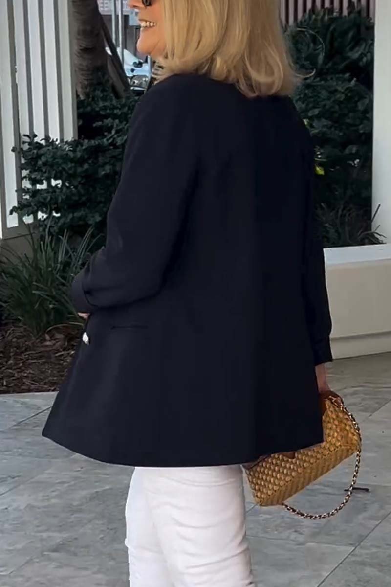 Blazer croisé de couleur unie pour femme