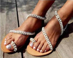 Sandales de plage bohèmes en strass