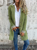 Manteau long à revers en fausse fourrure pour femme