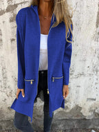 Giacca casual a maniche lunghe con cerniera e collo tondo