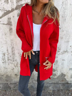 Giacca casual a maniche lunghe con cerniera e collo tondo