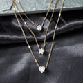 Collier Vintage Goutte Cœur Étoile à Cinq Branches Multicouche