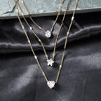 Collier Vintage Goutte Cœur Étoile à Cinq Branches Multicouche