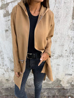 Giacca casual a maniche lunghe con cerniera e collo tondo
