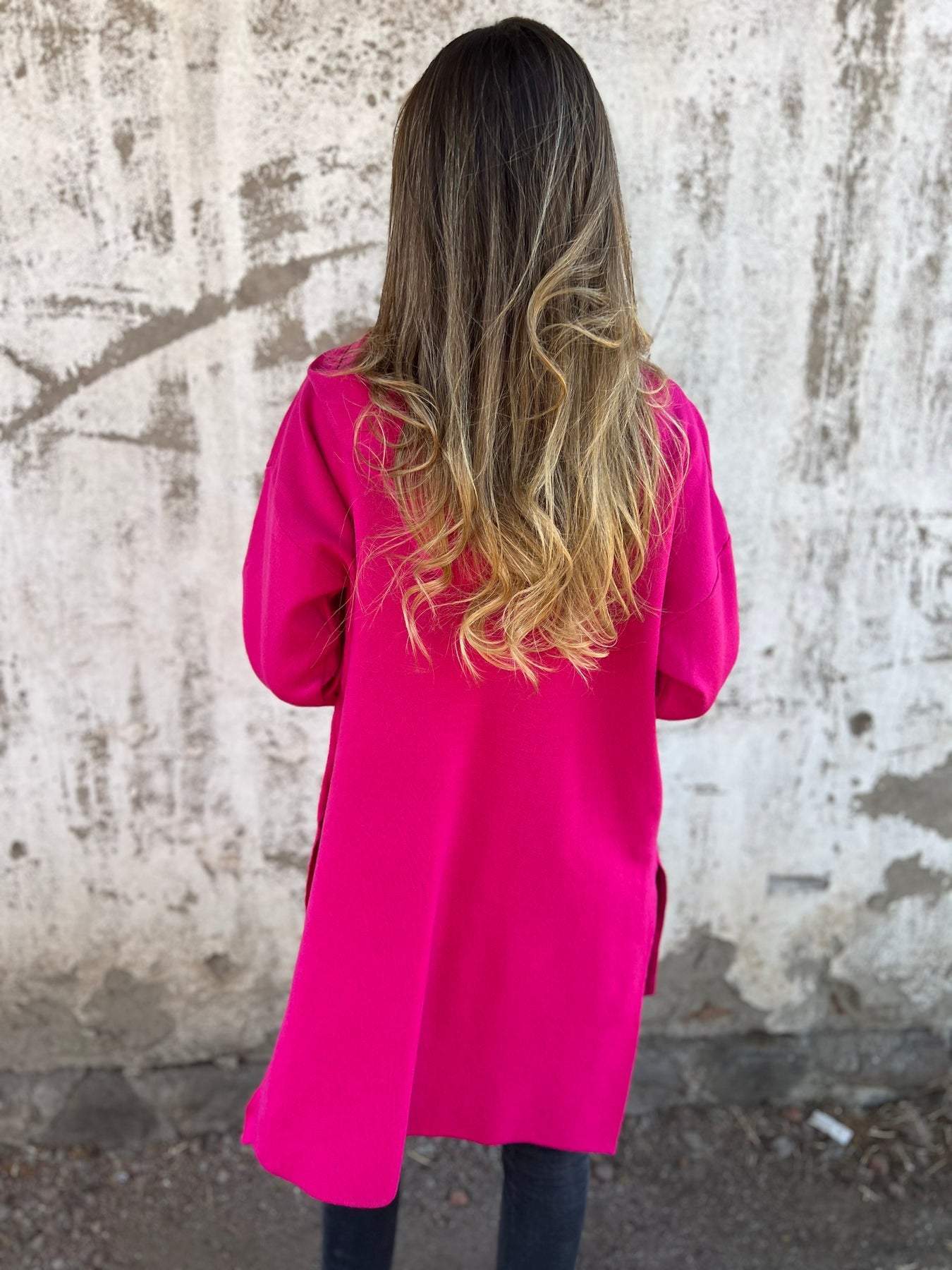 Giacca casual a maniche lunghe con cerniera e collo tondo